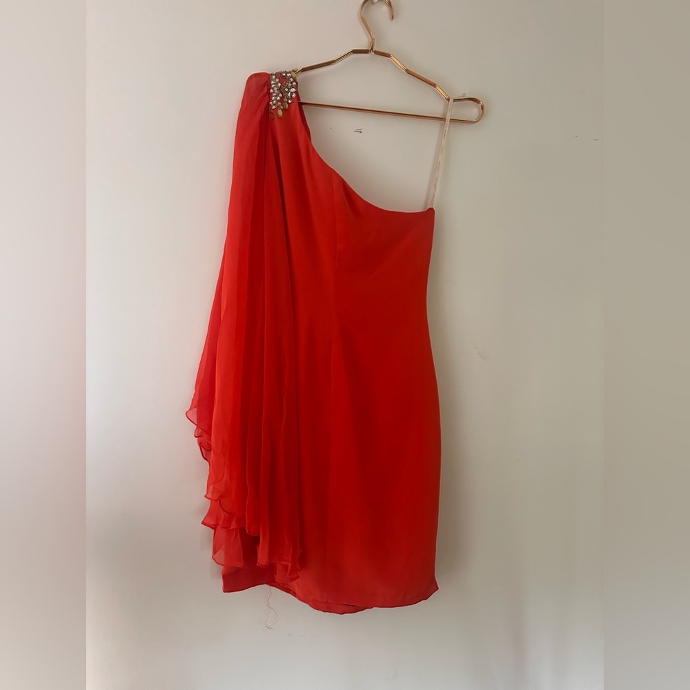 Marchesa off the shoulder dress.